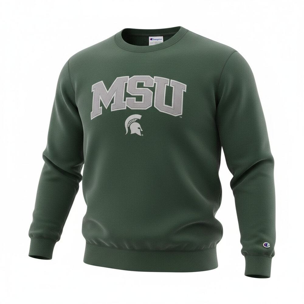 Chapmion Michigan State Spartans 2XL Green Crewneck Embroidered Sweatshirt